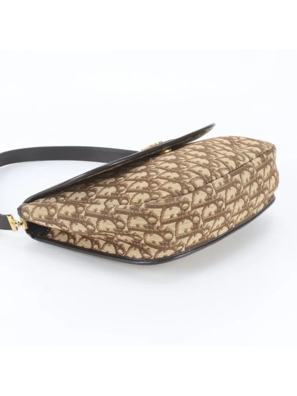 Dior Vintage Trotter Leather 2-Way Shoulder Bag Crossbody Brown